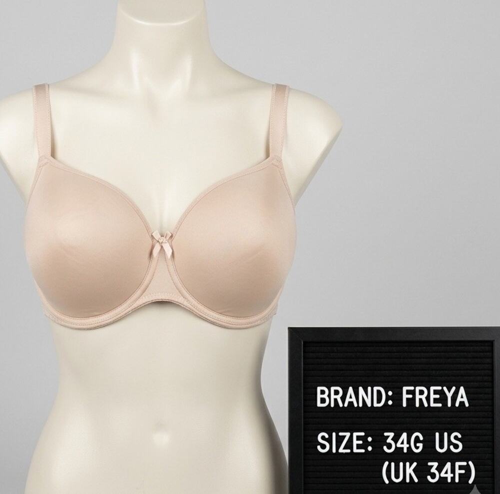 Freya Fancies Molded Balcony T-Shirt Bra 34G US 34F UK Natural Beige Nude AA1030